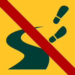 Symbol Wegegebot, die Wege dürfen nicht verlassen werden