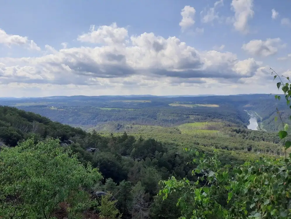 Blick in die Böhmische Schweiz ins grüne Elbtal