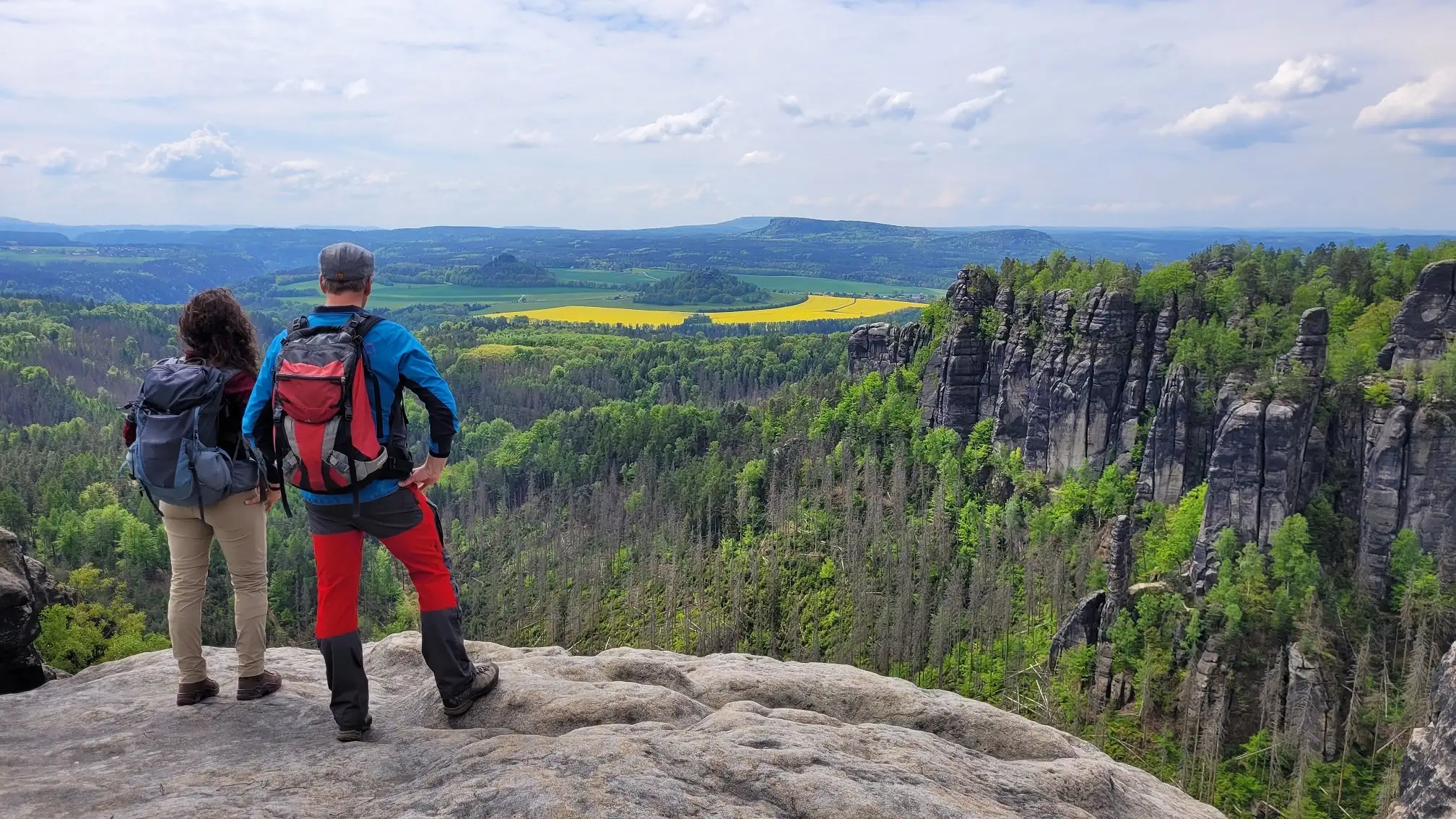 Heringsgrund Ausblick mit Wanderer