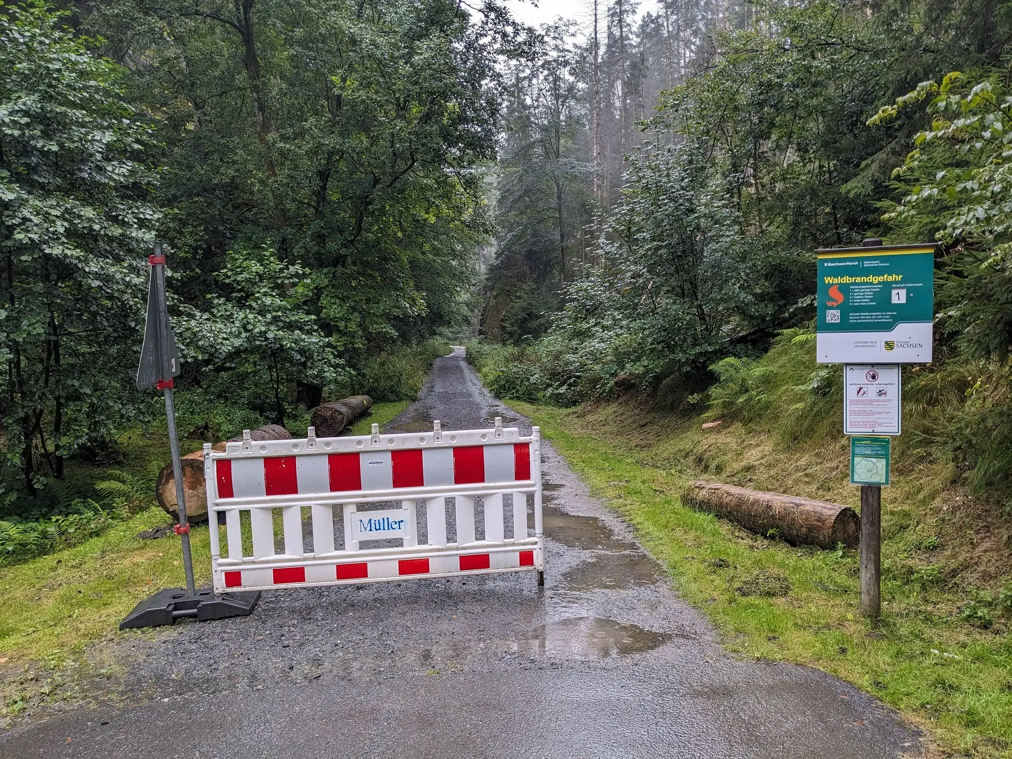 Wegesperrung im Zschand