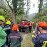 Abstimmungstermin in Tschechien zwischen den Nationalparken und den Feuerwehren zur Nutzbarkeit des Großen Zschand als grenzüberschreitende Einsatzroute für kleine Geländefahrzeuge der Feuerwehren bei Notfällen in der Waldbrandbekämpfung. Foto: Sachsenforst, NLPFV